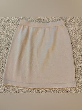 St. John Collection by Marie Gray Knit Sweater Skirt in Taupe, Light Tan, Size 2
